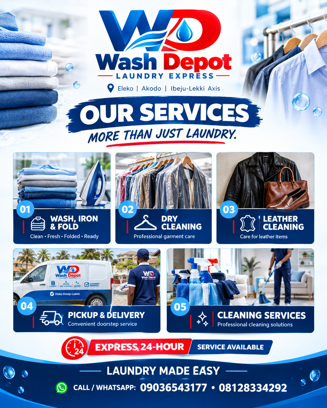 Wash Depot Services Breakdown Flyer